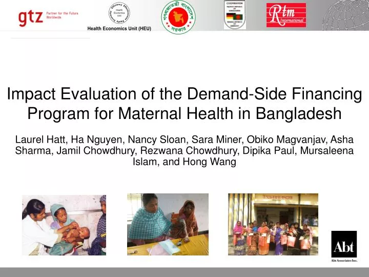 impact evaluation of the demand side financing program for maternal health in bangladesh