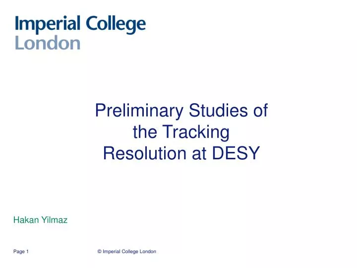 preliminary studies of the tracking resolution at desy