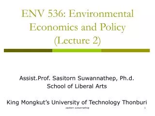 ENV 536: Environmental Economics and Policy (Lecture 2)