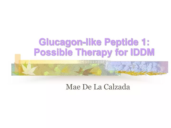 glucagon like peptide 1 possible therapy for iddm