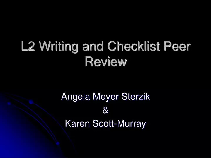 l2 writing and checklist peer review