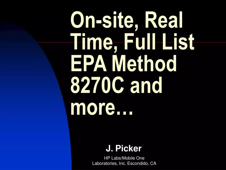 on site real time full list epa method 8270c and more