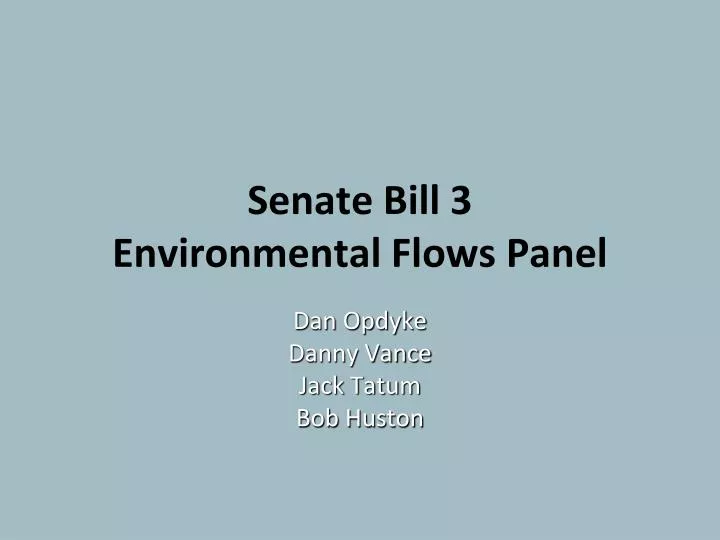 senate bill 3 environmental flows panel