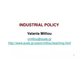 INDUSTRIAL POLICY