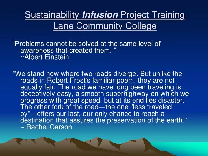 sustainability infusion project training lane community college