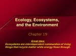 Ecology, Ecosystems, and the Environment - slide 1