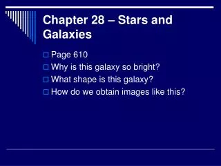Chapter 28 – Stars and Galaxies