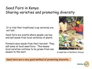Seed Fairs in Kenya: Sharing varieties and promoting diversity