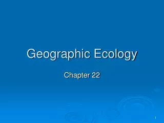 Geographic Ecology