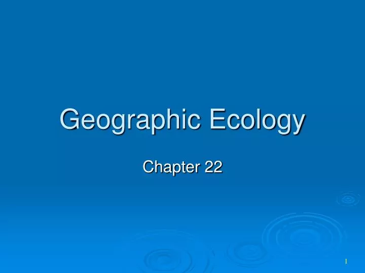 geographic ecology