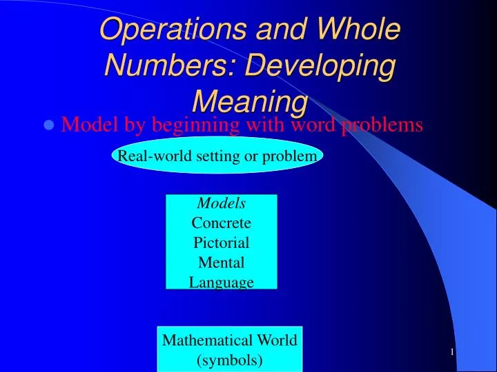 operations and whole numbers developing meaning