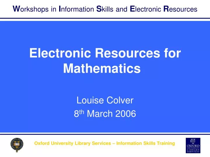 electronic resources for mathematics