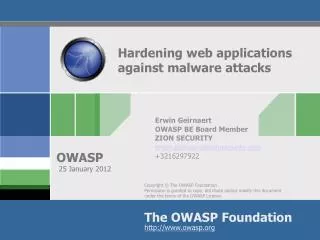 Hardening web applications against malware attacks