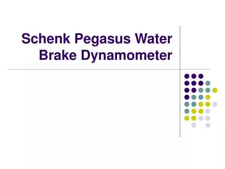 schenk pegasus water brake dynamometer