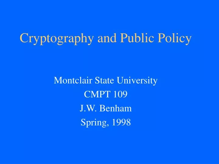 cryptography and public policy