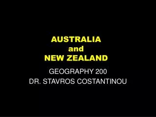 AUSTRALIA and NEW ZEALAND