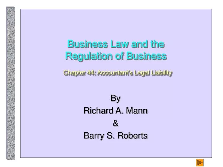 business law and the regulation of business chapter 44 accountant s legal liability