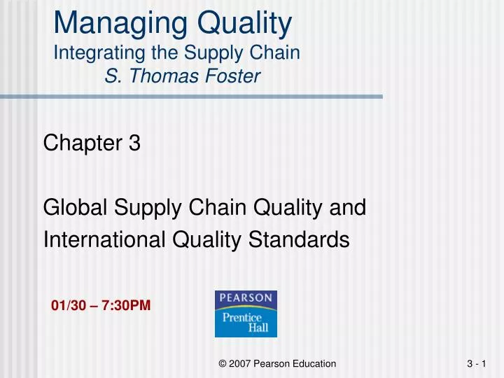 managing quality integrating the supply chain s thomas foster