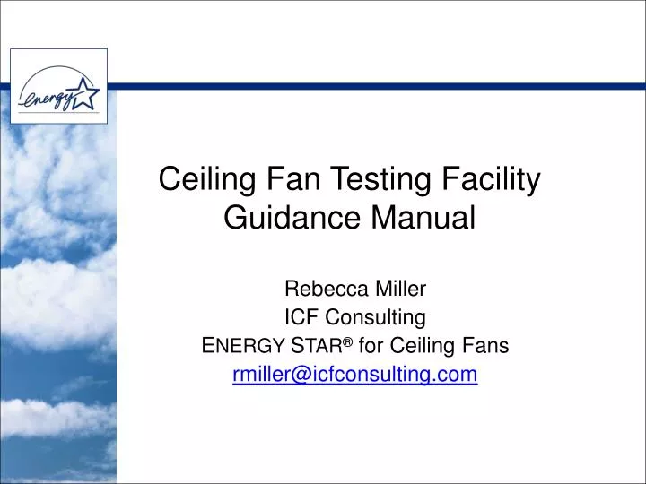 ceiling fan testing facility guidance manual