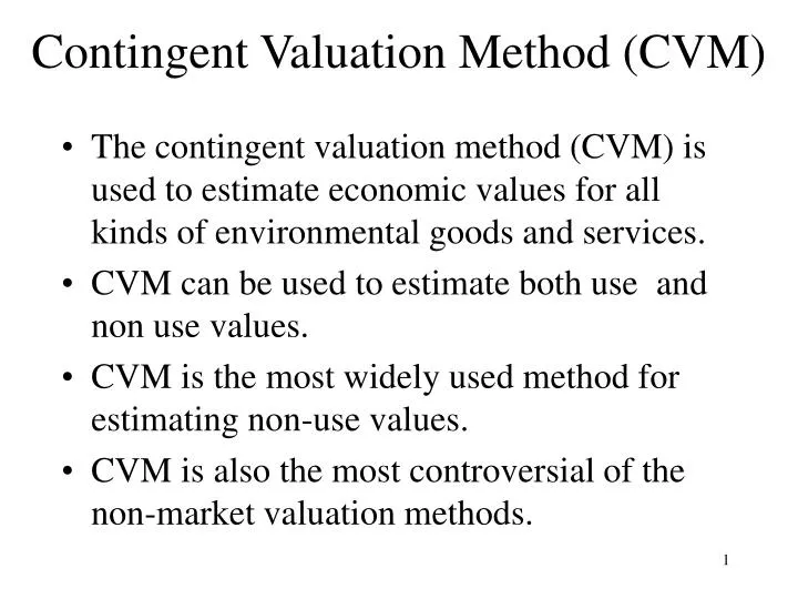 contingent valuation method cvm