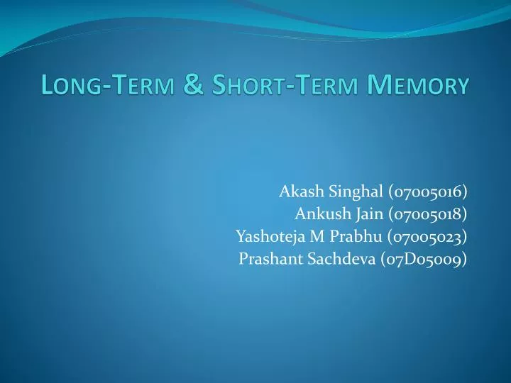long term short term memory