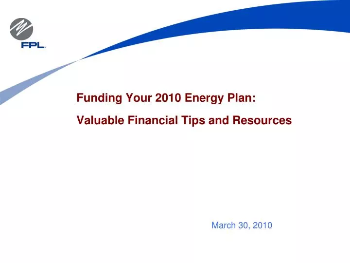 funding your 2010 energy plan valuable financial tips and resources