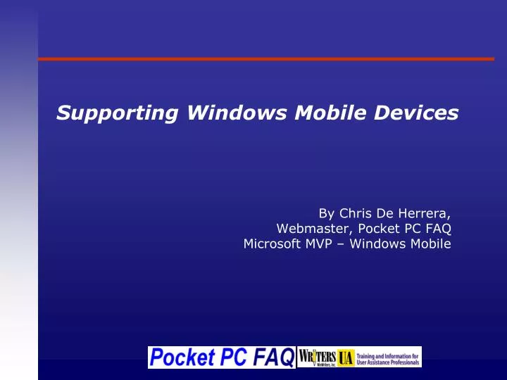 supporting windows mobile devices