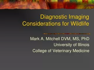 Diagnostic Imaging Considerations for Wildlife