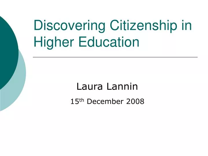 discovering citizenship in higher education
