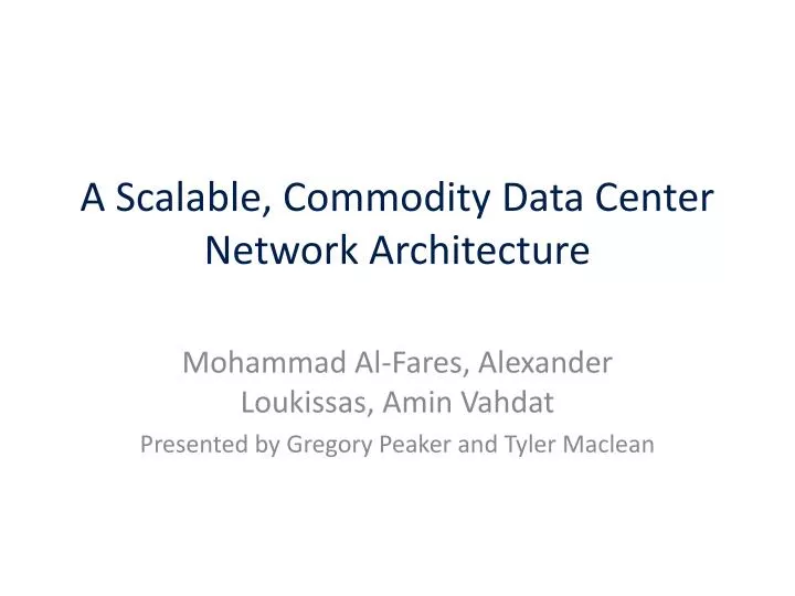 a scalable commodity data center network architecture