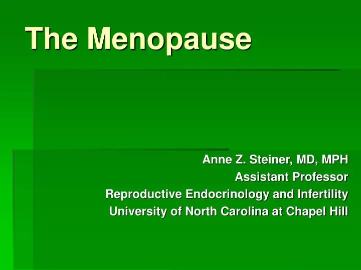 the menopause