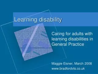 Learning disability