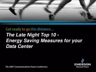 The Late Night Top 10 - Energy Saving Measures for your Data Center