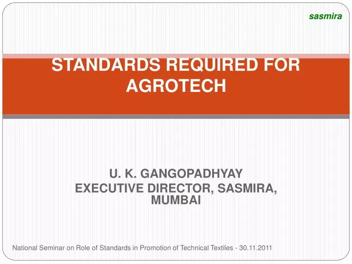 standards required for agrotech