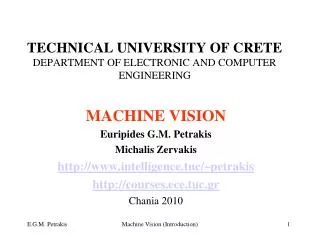 TECHNICAL UNIVERSITY OF CRETE DEPARTMENT OF ELECTRONIC AND COMPUTER ENGINEERING