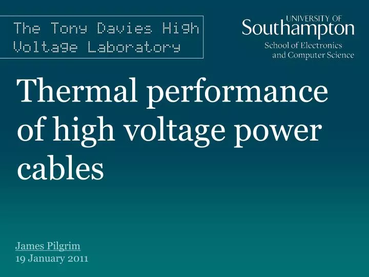 thermal performance of high voltage power cables