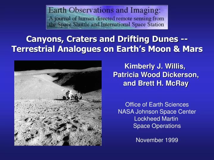 canyons craters and drifting dunes terrestrial analogues on earth s moon mars