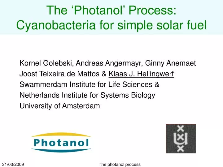 the photanol process cyanobacteria for simple solar fuel