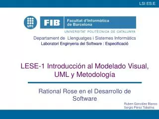 LESE-1 Introducción al Modelado Visual, UML y Metodología