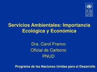 Dra. Carol Franco Oficial de Carbono PNUD
