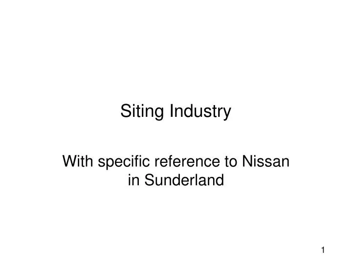 siting industry