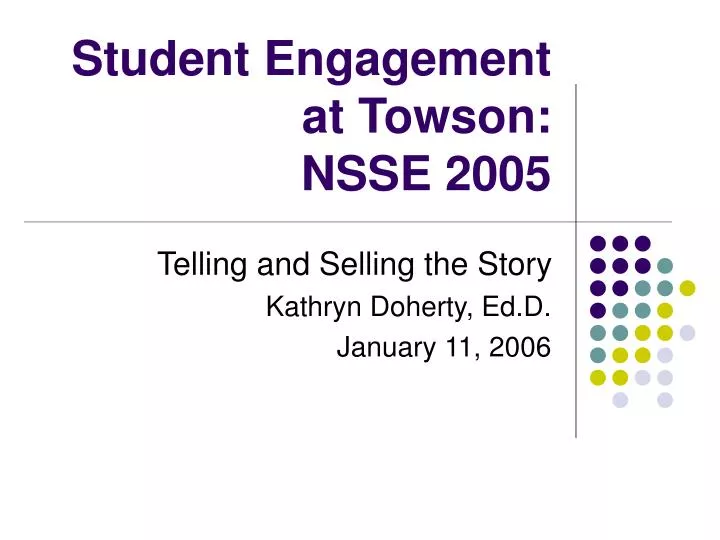 student engagement at towson nsse 2005