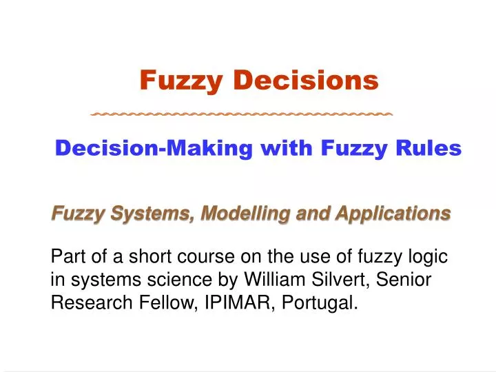 fuzzy decisions
