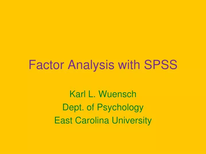 factor analysis with spss