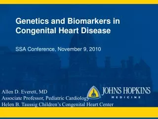 Genetics and Biomarkers in Congenital Heart Disease