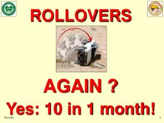 ROLLOVERS AGAIN ? Yes: 10 in 1 month!