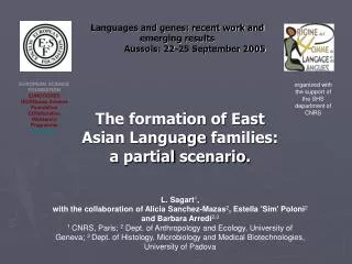 Languages and genes: recent work and emerging results 	Aussois: 22-25 September 2005