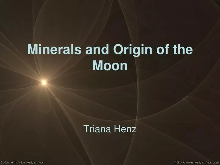 minerals and origin of the moon