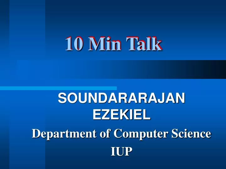 10 min talk