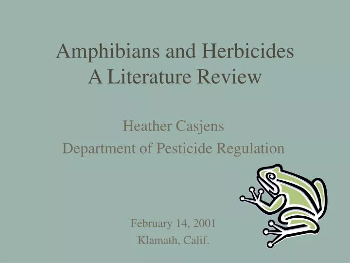 amphibians and herbicides a literature review